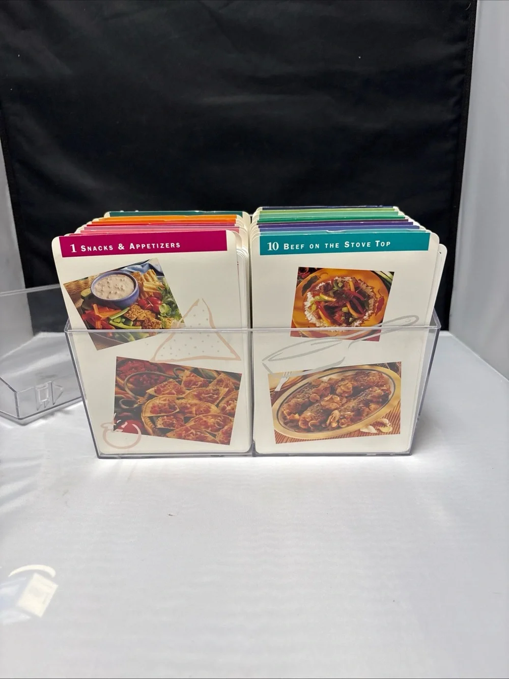 Lot Recipe Cards Easy Everyday Cooking 19 Sections Step By Step w/Case read